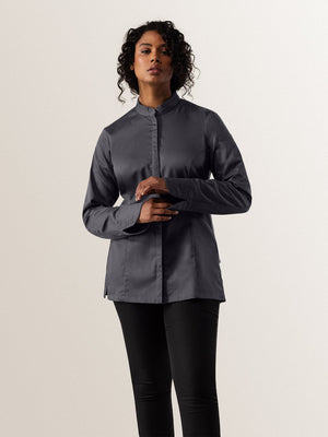 Kochjacke Elise ; Kleidergröße L; ciemny szary