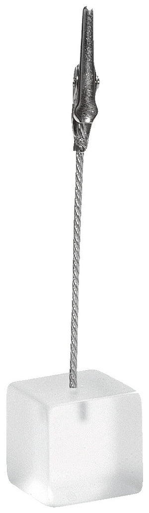 stojak stołowy na kartę dań akrylowy z klamrą ; 2.5x2.5x11.4 cm (DxSxW); transparentny; 5 sztuka / opakowanie