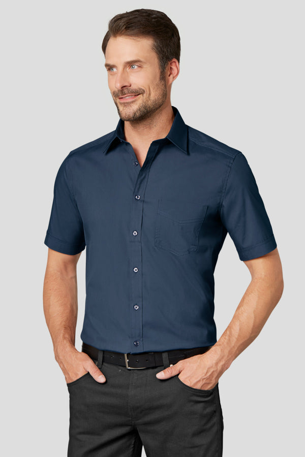 koszula męska Kim krótki rękaw; Kleidergröße 43/44; granat