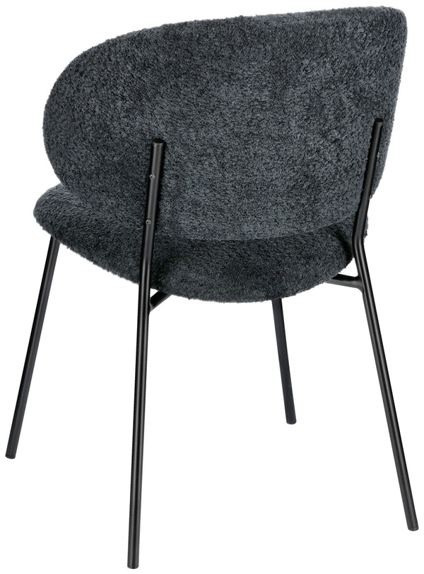 krzesło Lindo Boucle; 55x65x85 cm (SxGxW); siedzisko czarny, stelaż czarny