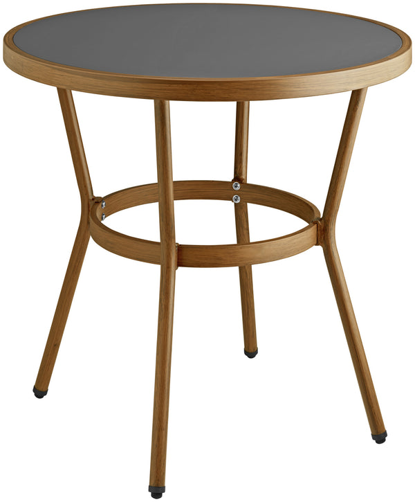 stół Tolia; 80x74 cm (ØxW); Platte antracyt, stelaż jasny brązowy; okrągły