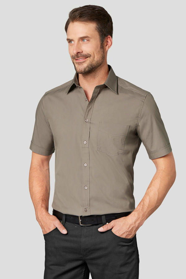 koszula męska Kim krótki rękaw; Kleidergröße 43/44; taupe