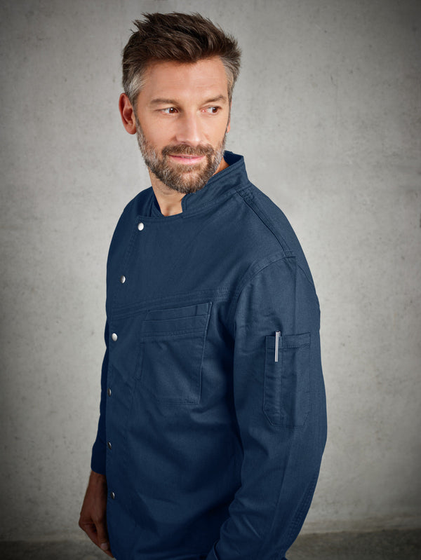 bluza kucharska męska Leo; Kleidergröße 48; niebieski