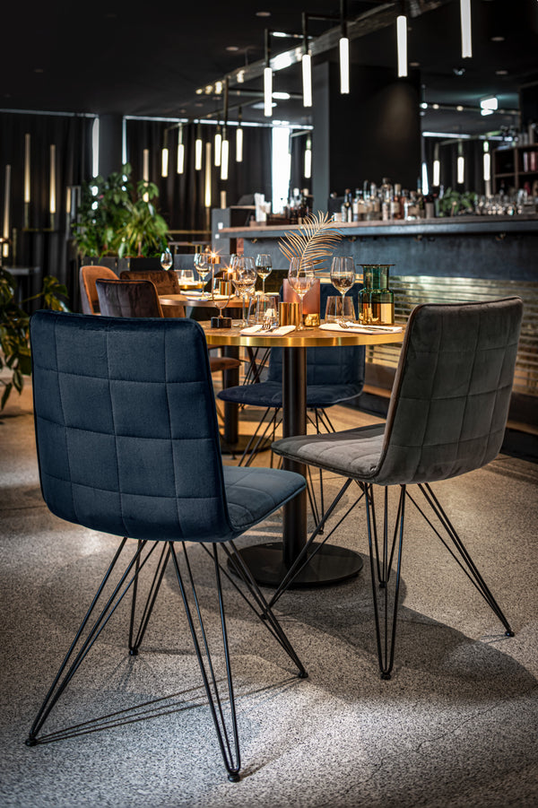 siedzisko Milaria aksamit; 60x48x46 cm (SxGxW); ciemny niebieski; 2 sztuka / opakowanie