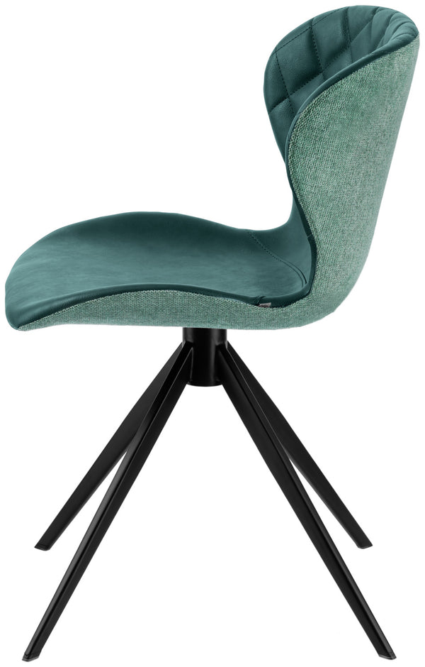 krzesło Kansas; 49x56x78 cm (SxGxW); siedzisko niebieski petrol, stelaż czarny; 2 sztuka / opakowanie