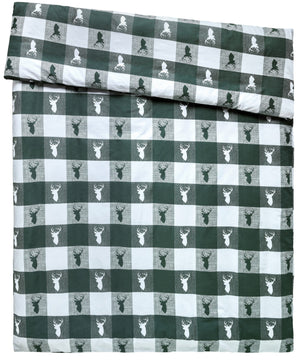 poszwa na kołdrę Villach; 135x200 cm (SxD); ciemny zielony/biały