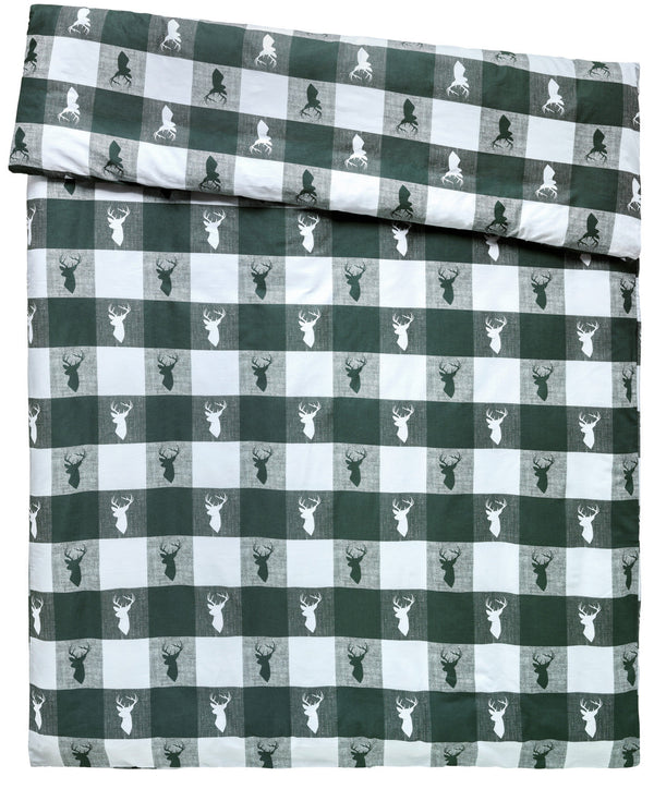 poszwa na kołdrę Villach; 135x200 cm (SxD); ciemny zielony/biały