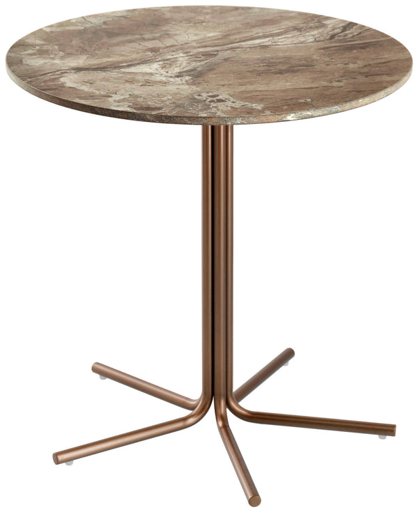 Stolik boczny Alba; 50x50 cm (WxØ); Platte marmurkowy/biały