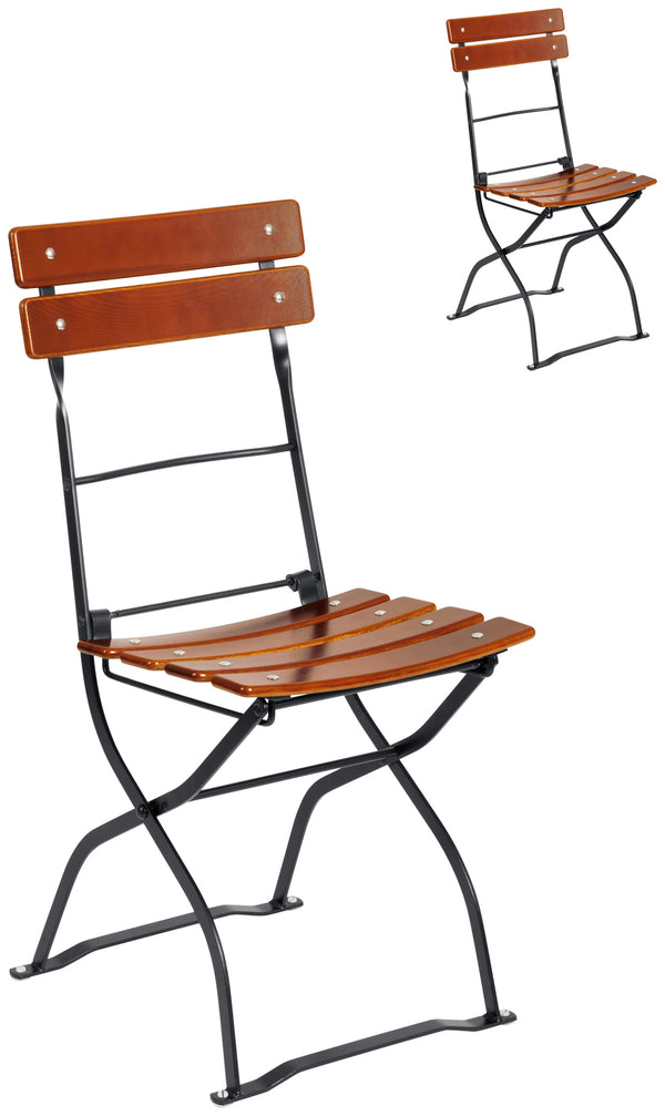 krzesło Bavaria; 41.5x49x88.5 cm (SxGxW); siedzisko kasztan, stelaż czarny; 2 sztuka / opakowanie