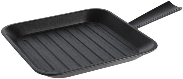 patelnia do serwowania Pegosi karbowana z uchwytem; 25.5x25.5 cm (DxS); czarny; kwadrat