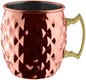 kubek do Moscow Mule  Glendale w romby; 550ml, 8.7x10 cm (ØxW); miedź