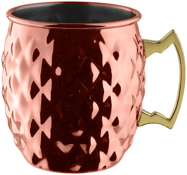 kubek do Moscow Mule  Glendale w romby; 550ml, 8.7x10 cm (ØxW); miedź