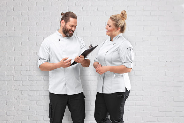 bluza kucharska damska Carter długi rękaw; Kleidergröße 44; biały