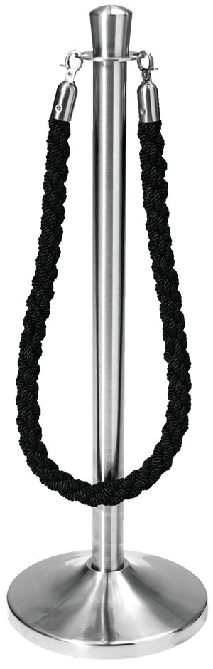sznur odgradzający Vesara ze srebrnym karabińczykiem (chrom); 153x3.2 cm (DxØ); czarny; 2 sztuka / opakowanie