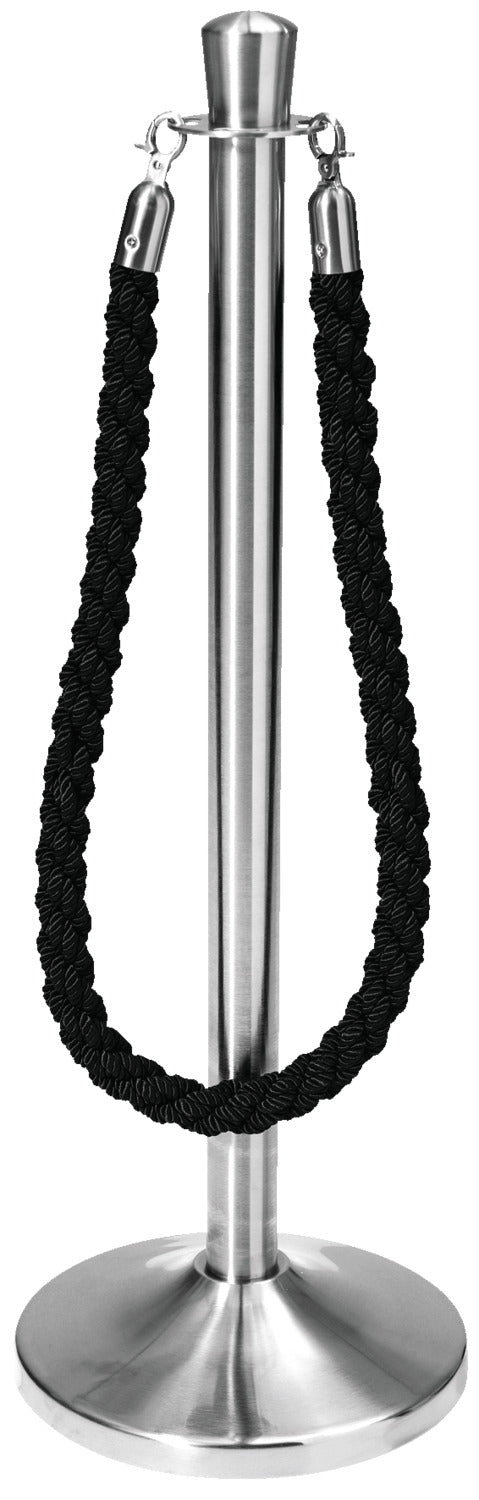 sznur odgradzający Vesara ze srebrnym karabińczykiem (chrom); 153x3.2 cm (DxØ); czarny; 2 sztuka / opakowanie