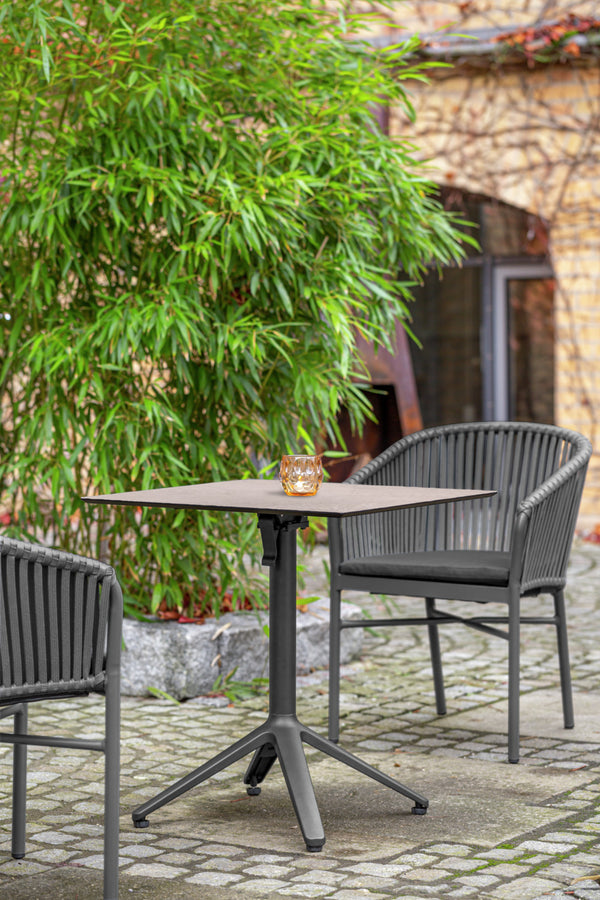 stół na zewnątrz Pachino; 80x80x73 cm (DxSxW); Platte beton, stelaż antracyt; kwadrat