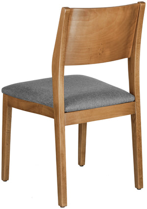 krzesło Stak tkanina; 48x51x86 cm (SxGxW); siedzisko jasny szary, stelaż jasny brązowy; 2 sztuka / opakowanie