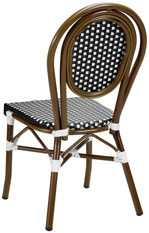 krzesło aluminiowe Glory; 60x43x89 cm (SxGxW); siedzisko czarny, stelaż brązowy; 2 sztuka / opakowanie