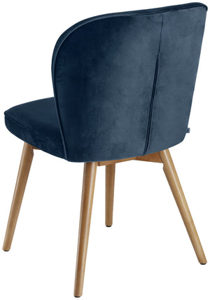 krzesło Lian aksamit; 56x58x86 cm (SxGxW); siedzisko ciemny niebieski, stelaż jasny brązowy; 2 sztuka / opakowanie
