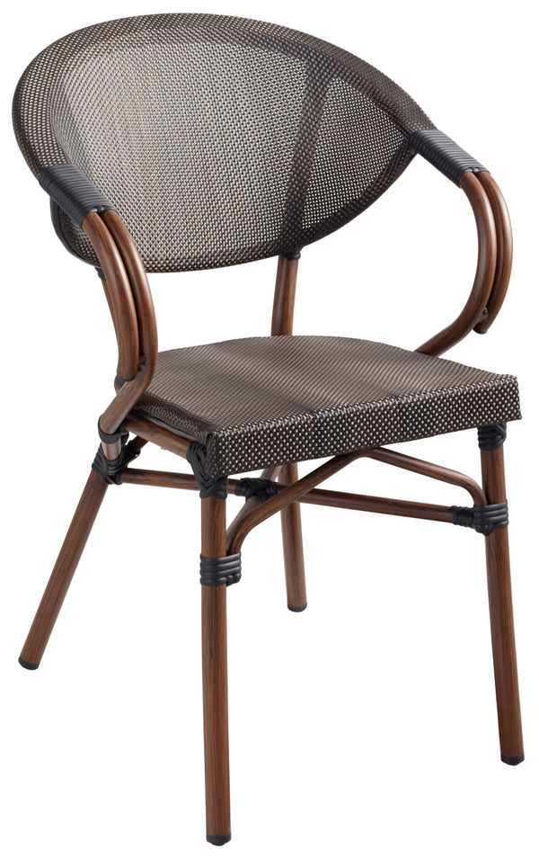 krzesło Rimalia z podłokietnikami; 58x56.5x82 cm (SxGxW); siedzisko antracyt, stelaż brązowy; 2 sztuka / opakowanie