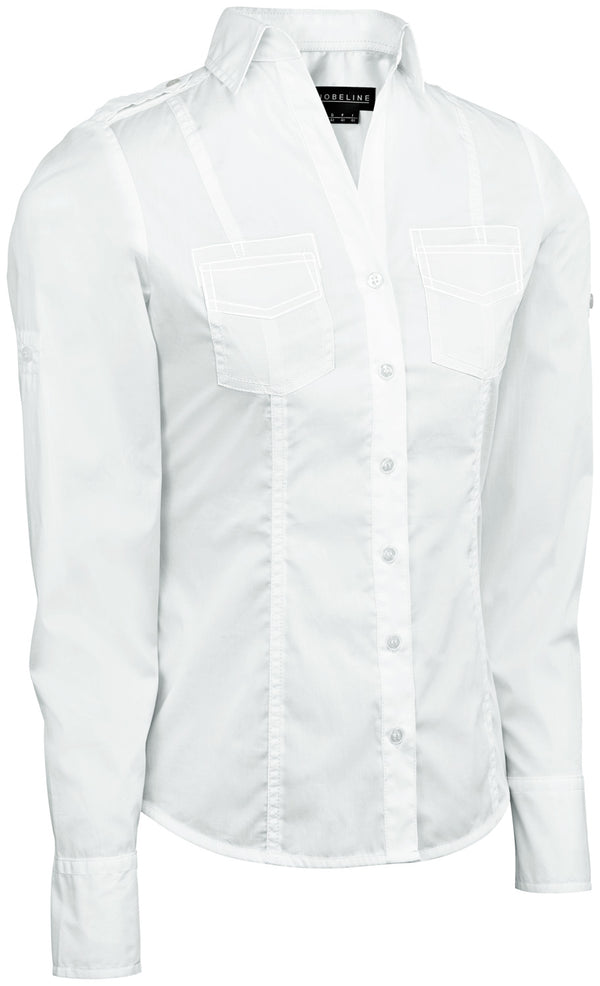 bluzka damska Kate długi rękaw; Kleidergröße 48; biały