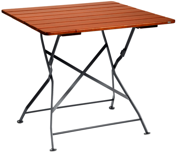 stół Bavaria kwadratowy; 80x80x74 cm (DxSxW); Platte kasztan, stelaż czarny; kwadrat