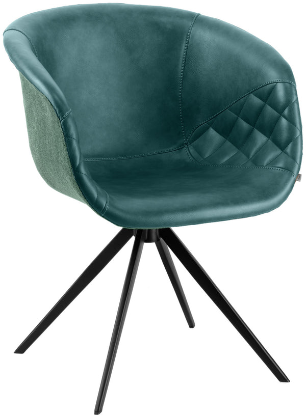 krzesło Yankee; 61x60x80 cm (SxGxW); siedzisko niebieski petrol, stelaż czarny