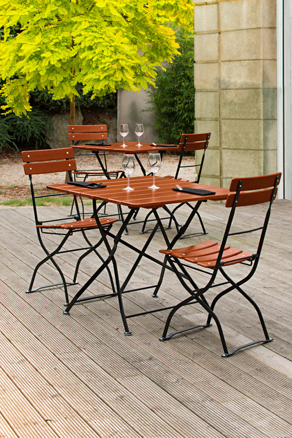 krzesło Bavaria; 41.5x49x88.5 cm (SxGxW); siedzisko kasztan, stelaż czarny; 2 sztuka / opakowanie