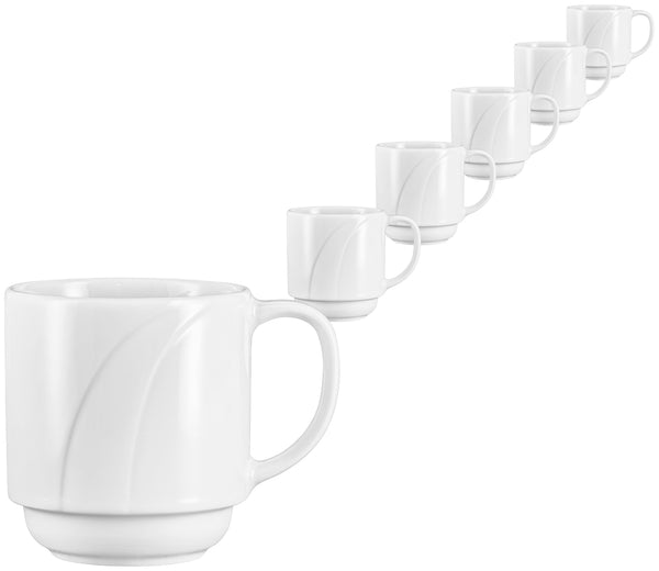 kubek Melody; 280ml, 8x9 cm (ØxW); biały; okrągły; 6 sztuka / opakowanie