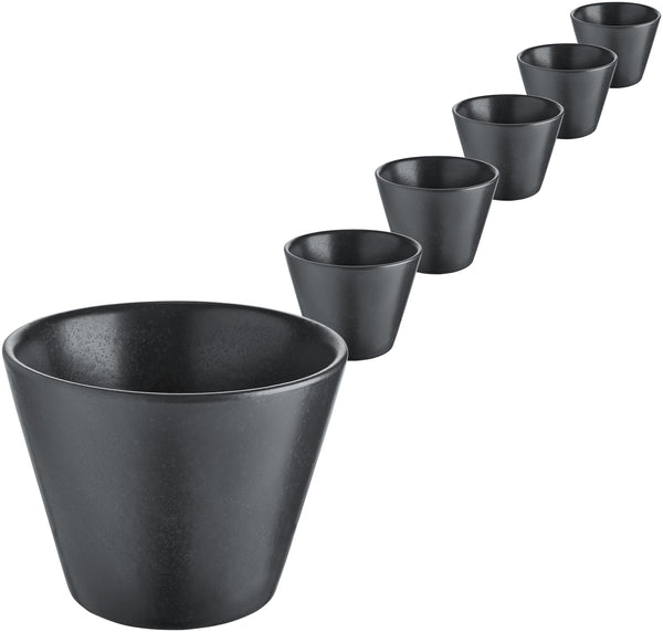 miska Masca stożkowa; 230ml, 9x7 cm (ØxW); czarny; stożkowy; 6 sztuka / opakowanie