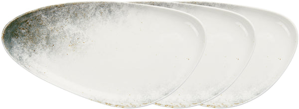 półmisek Purior; 40x21x3.8 cm (DxSxW); biały/niebieski petrol; 3 sztuka / opakowanie