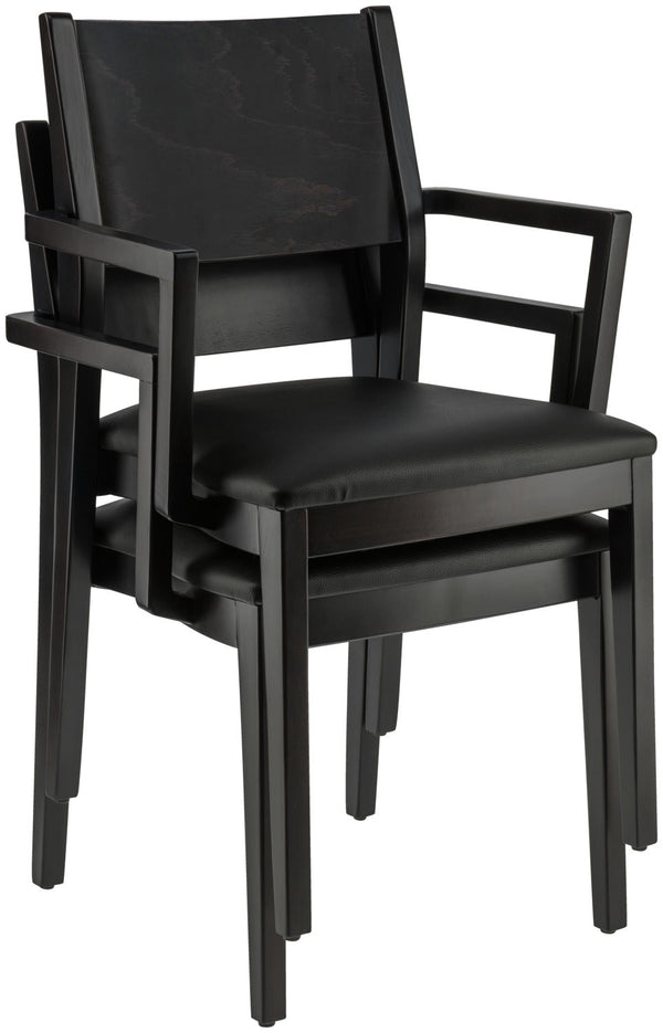 krzesło Stak sztuczna skóra; 48x51x86 cm (SxGxW); siedzisko czarny