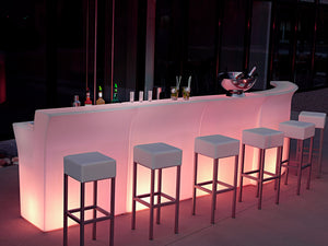 bar podświetlany Ampelio prosty; 90x110x80 cm (SxWxG); biały półprzezroczysty