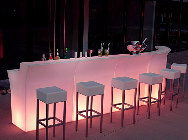 bar podświetlany Ampelio prosty; 90x110x80 cm (SxWxG); biały półprzezroczysty