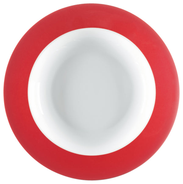 talerz głęboki Multi-Color; 350ml, 23.5x4.6 cm (ØxW); biały/czerwony; okrągły; 6 sztuka / opakowanie