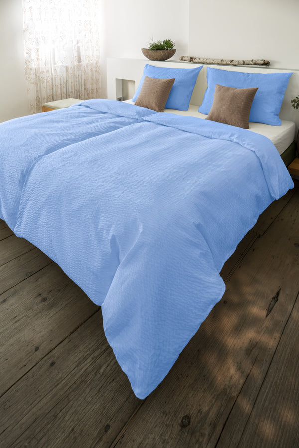 pościel Mallorca zakładka hotelowa; 135x200 cm (SxD), 80x80 cm (DxS); jasny niebieski