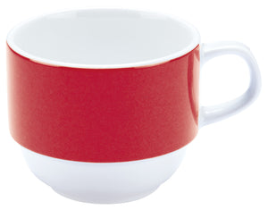 filiżanka do kawy Multi-Color; 160ml, 7x6 cm (ØxW); biały/czerwony; okrągły; 6 sztuka / opakowanie