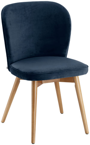 krzesło Lian aksamit; 56x58x86 cm (SxGxW); siedzisko ciemny niebieski, stelaż jasny brązowy; 2 sztuka / opakowanie