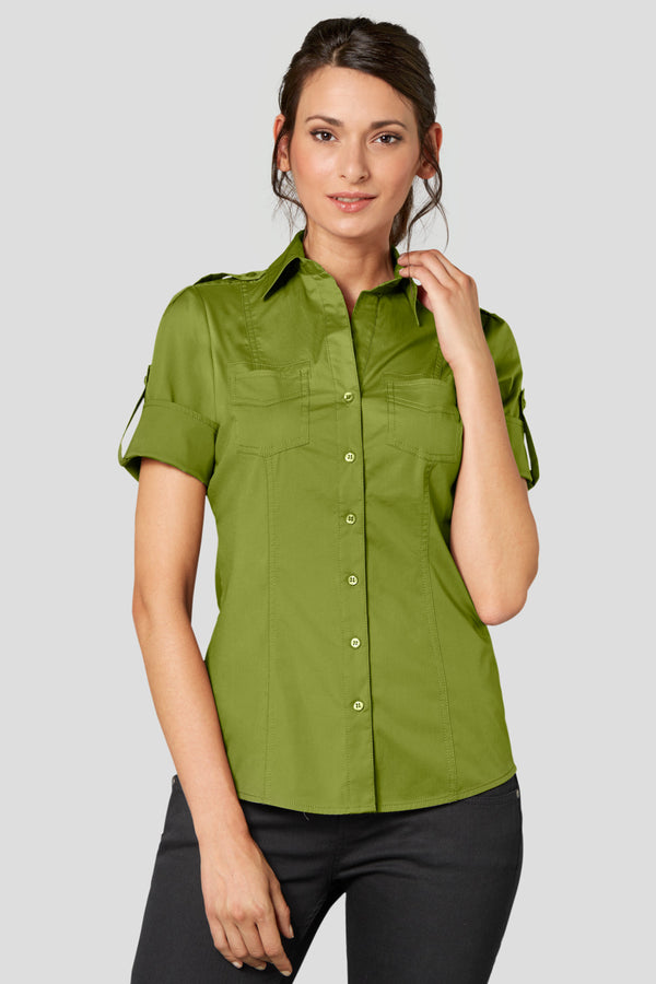 bluzka damska Kate krótki rękaw; Kleidergröße 40; oliwka