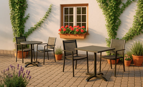 stelaż czarny; okrągły