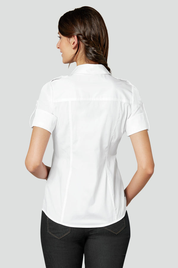 bluzka damska Kate krótki rękaw; Kleidergröße 50; biały