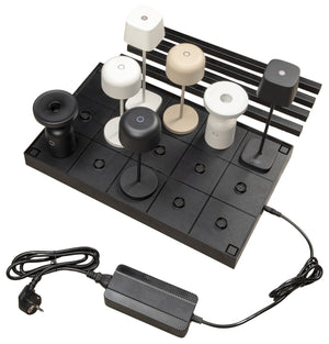 Ladestation für USB Mini-Tischleuchten 15 Plätze; 47x29x4 cm (DxSxW); czarny
