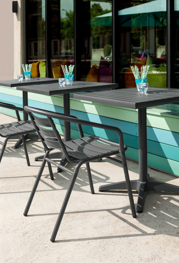 stół Malvena; 70x70x72 cm (DxSxW); antracyt; kwadrat