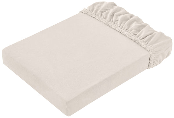prześcieradło z gumką Jersey; 90-100x190-200 cm (SxD); taupe; 2 sztuka / opakowanie
