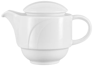 dzbaneczek do kawy Melody z pokrywką; 350ml, 16.5x11 cm (ØxW); biały; 6 sztuka / opakowanie