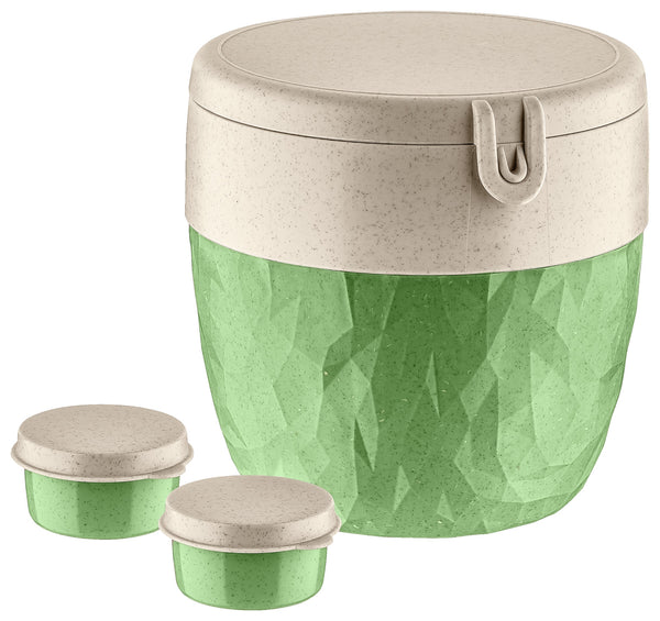 pojemnik do wielokrotnego użytku Bentobox L; 13.5x14.2x13 cm (DxSxW); zielony; okrągły; 3 sztuka / opakowanie