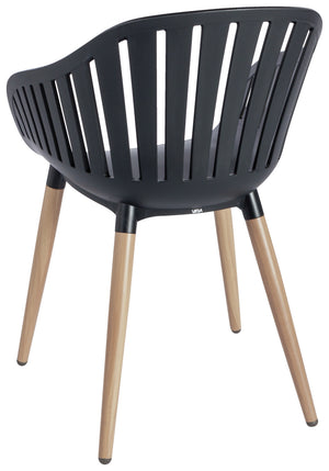 krzesło Gimani; 53x55.5x79.5 cm (SxGxW); siedzisko czarny, stelaż brązowy; 4 sztuka / opakowanie