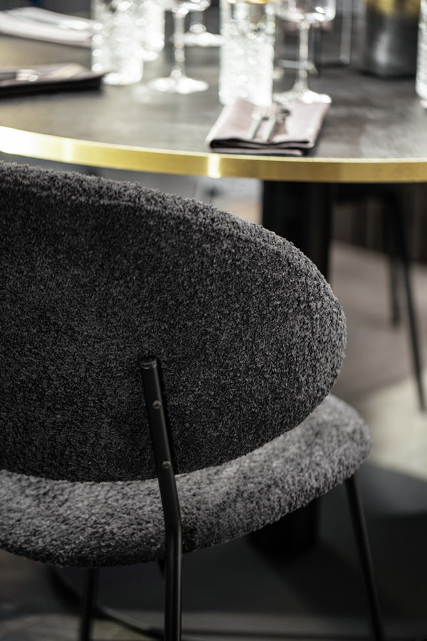 krzesło Lindo Boucle; 55x65x85 cm (SxGxW); siedzisko czarny, stelaż czarny