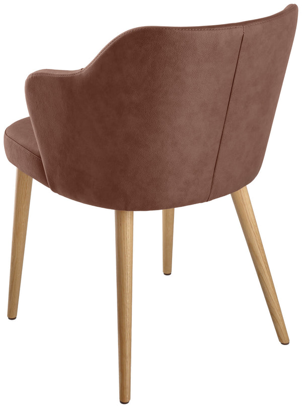 krzesło Katya z imitacji skóry; 55x58x81 cm (SxGxW); siedzisko brązowy