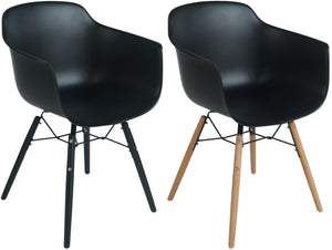 siedzisko Emeo z podłokietnikami; 58x50x40.5 cm (SxGxW); czarny; 2 sztuka / opakowanie